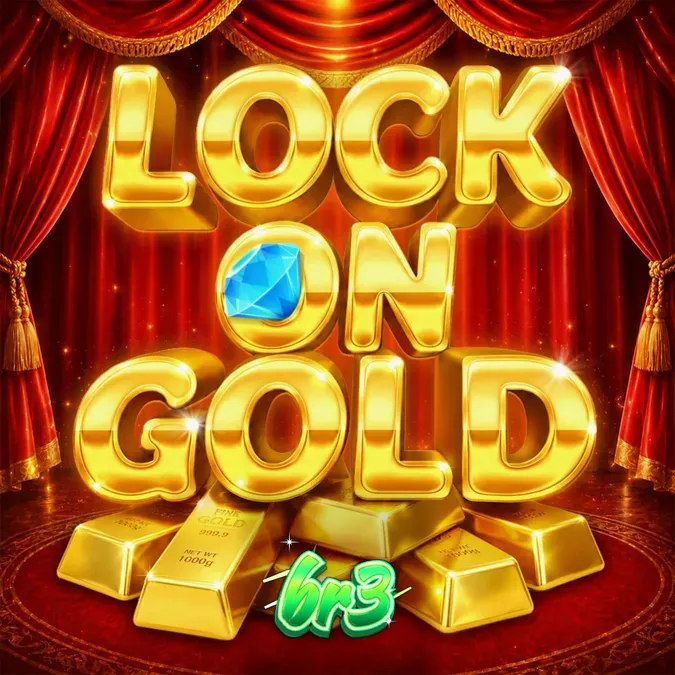 O design luxuoso e dourado do slot Lock On Gold em um dispositivo móvel.